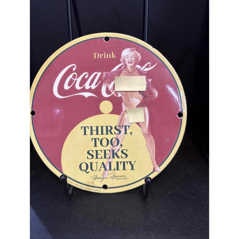 Vintage Style Coca-Cola Marilyn Monroe Pin-Up Metal Tin Sign Bar Garage Decor